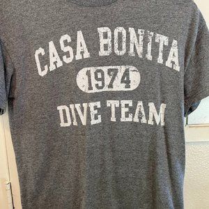 casa bonita dive team tee shirt rustic small grey